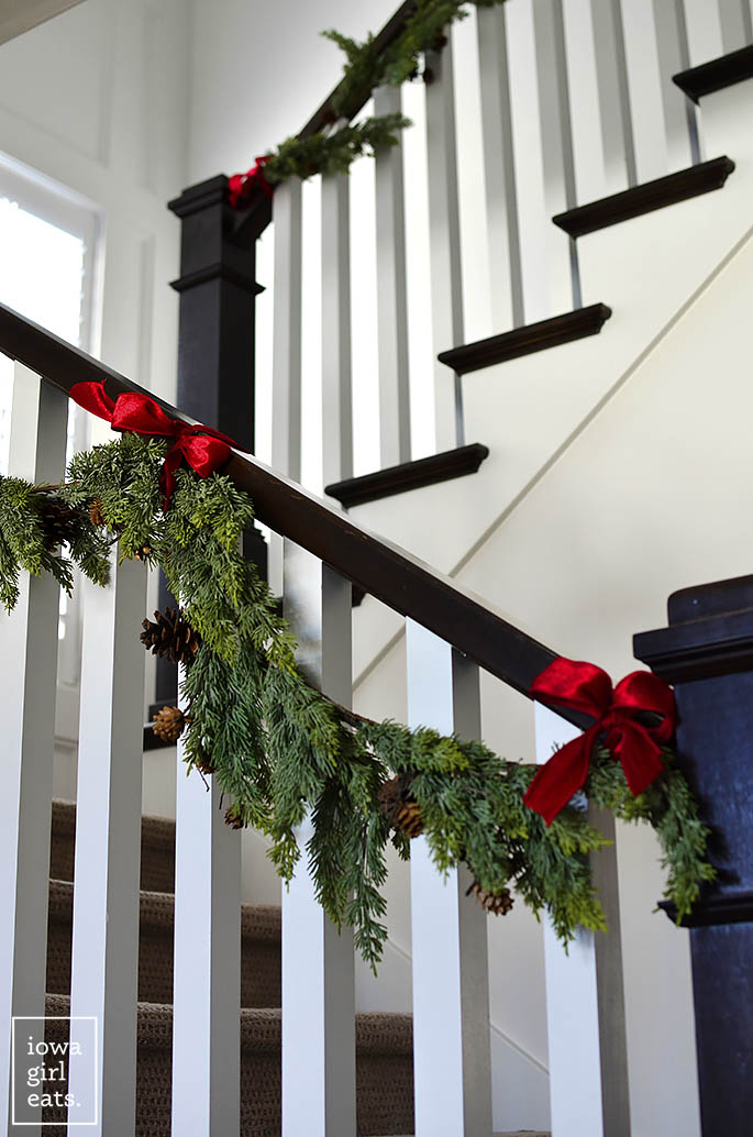 Christmas garland with bows