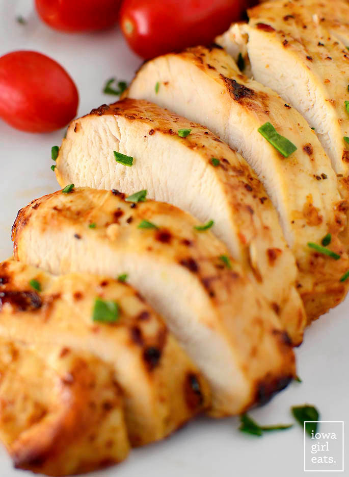 Close up photo of chicken cooked in an air fryer