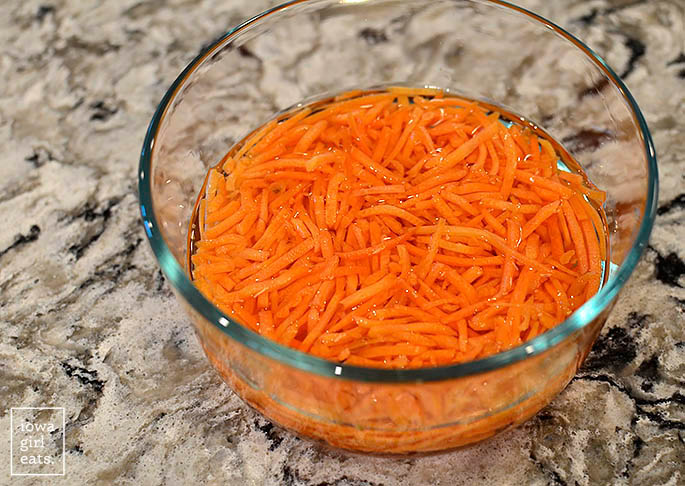 quick pickled carrots in a bowl