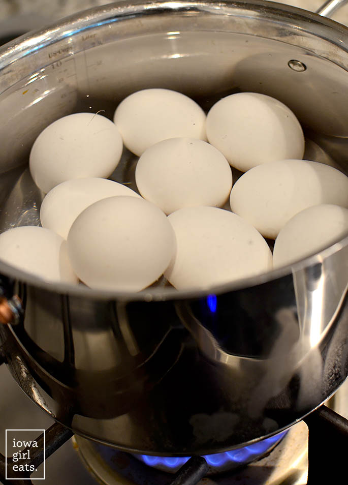 eggs hard boiling in water