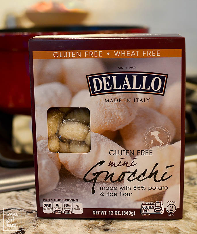 a box of Delallo Gluten Free Gnocchi