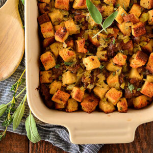 Gluten Free Stuffing with Sausage and Parmesan