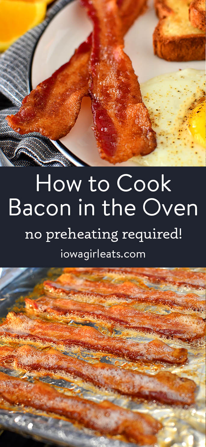 photo collage for how to cook bacon in the oven