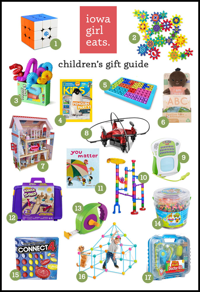 photo collage of 2021 holiday gift guide for kids
