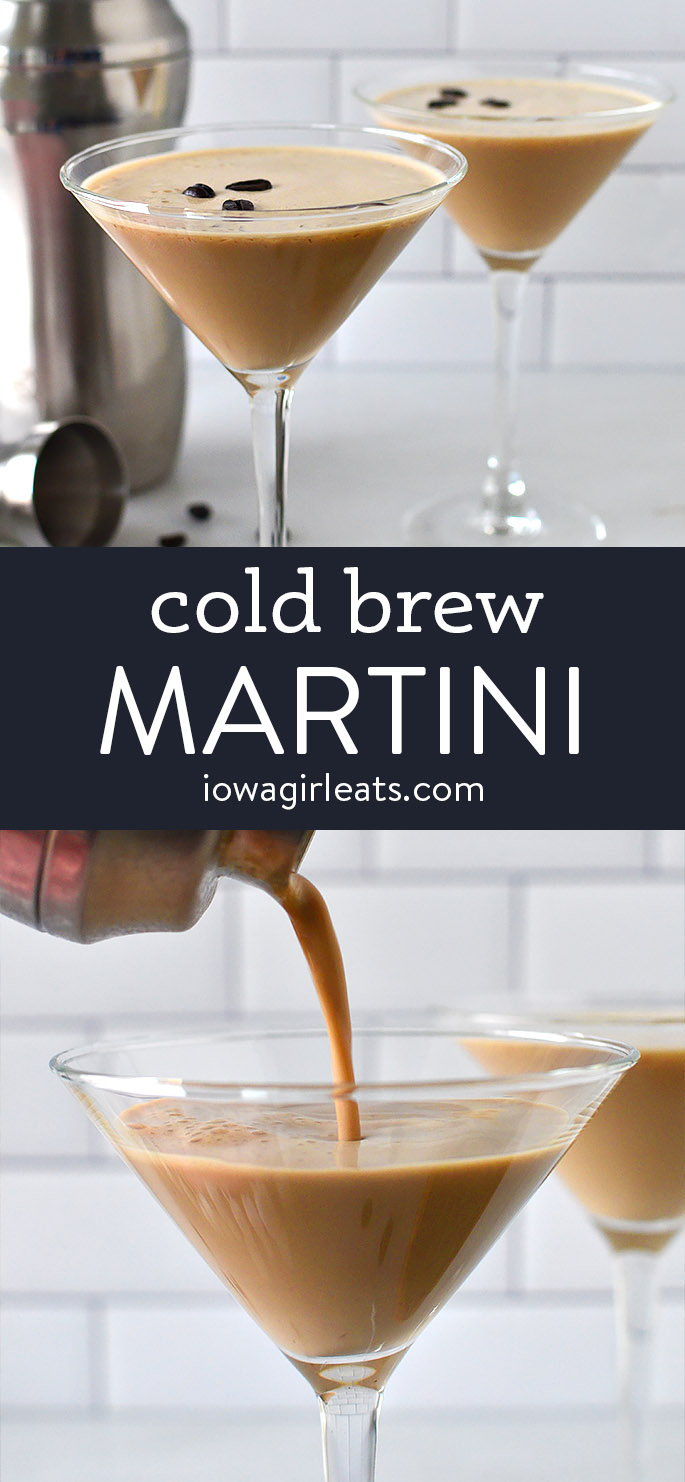photo collage of cold brew martini