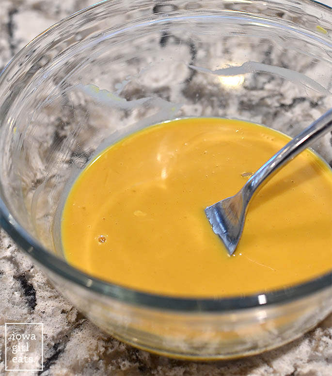 oil free salad dressing in a mixing bowl