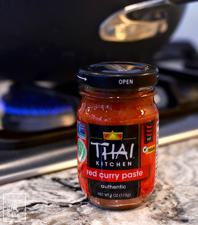 a jar of red thai chili paste