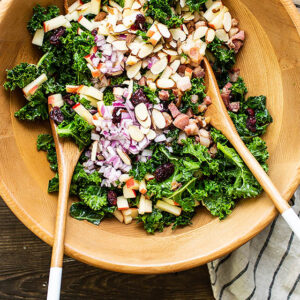 kale salad in a mixing bowl