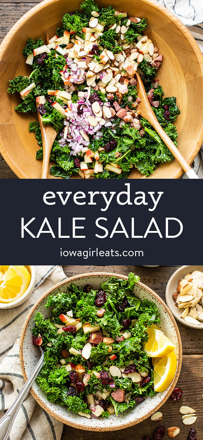 photo collage of everyday kale salad