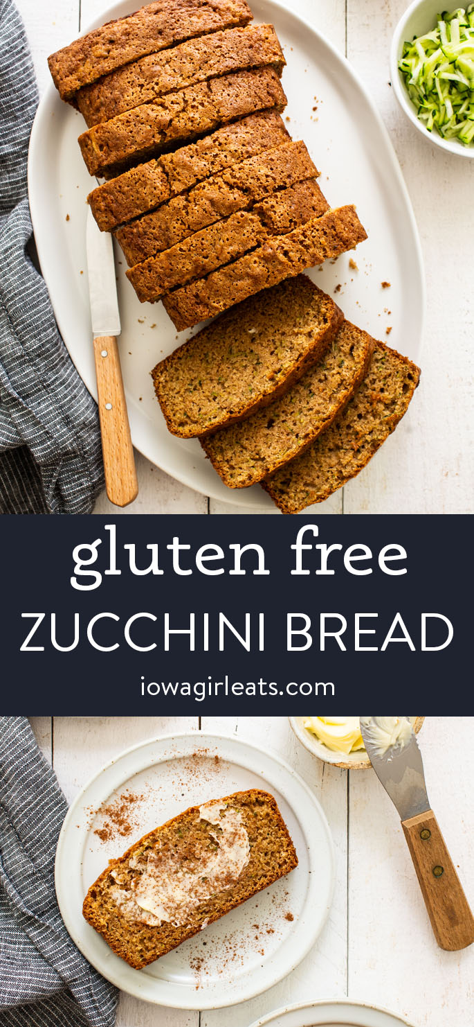 photo collage of gluten free zucchini bread