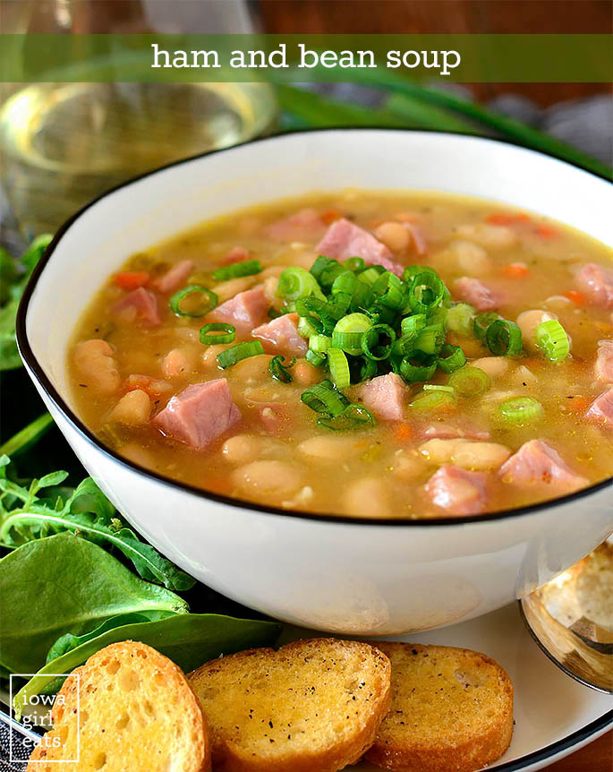 Ham and Bean Soup in bowl