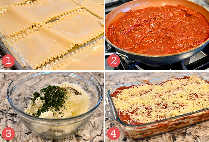 photo steps of how to make gluten free lasagna