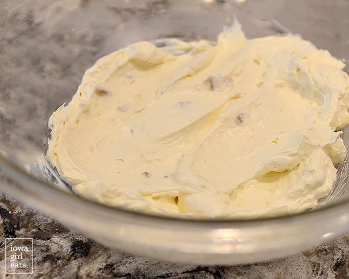 cream cheese dip mixture in a bowl