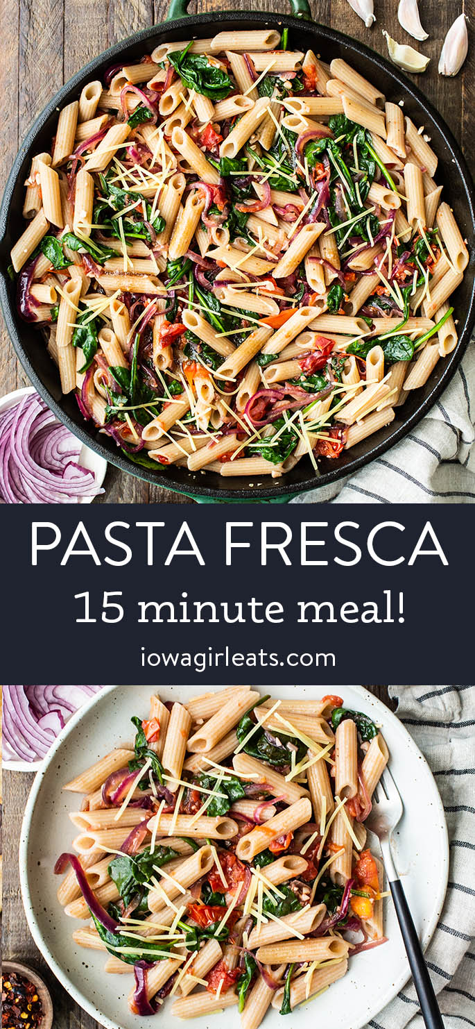 photo collage of pasta fresca recipe