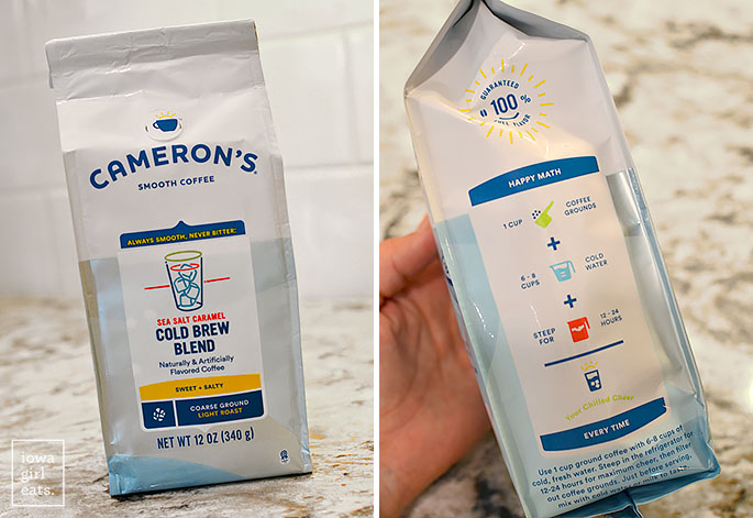 bag of cameron's coffee salted caramel cold brew