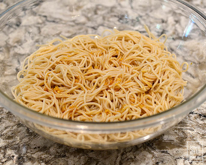 gluten free pasta with sesame dressing