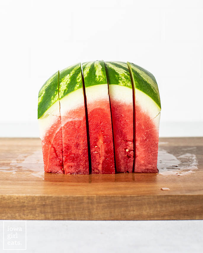 a watermelon cut into slices