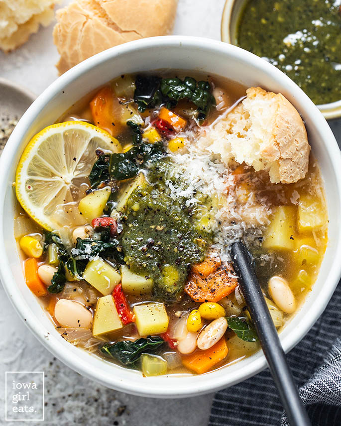 vegetable soup recipe in a bowl