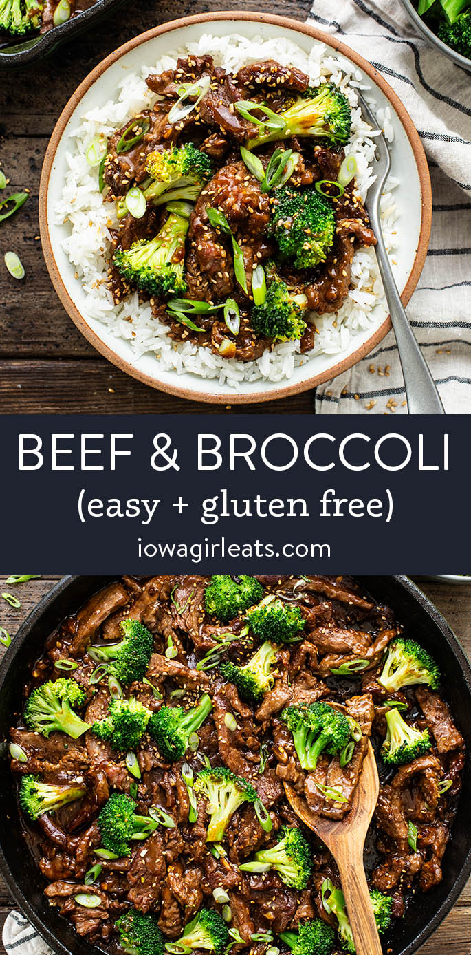 photo collage of beef & broccoli