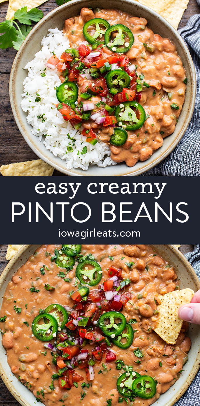 photo collage of easy pinto beans recipe