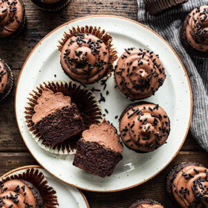gluten free chocolate cupcakes on a plate