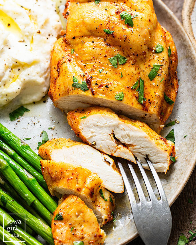 air fryer chicken breast on a plate