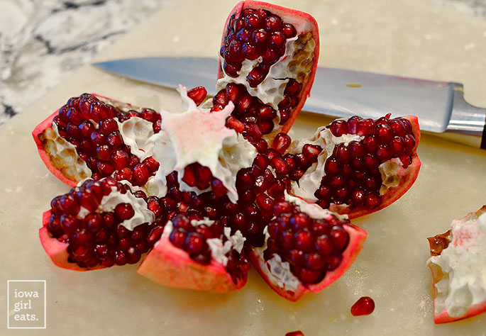 an opened pomegranate