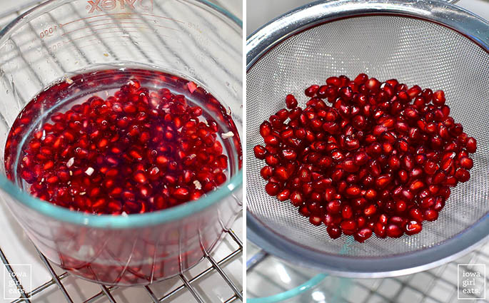 pomegranate arils in a bowl