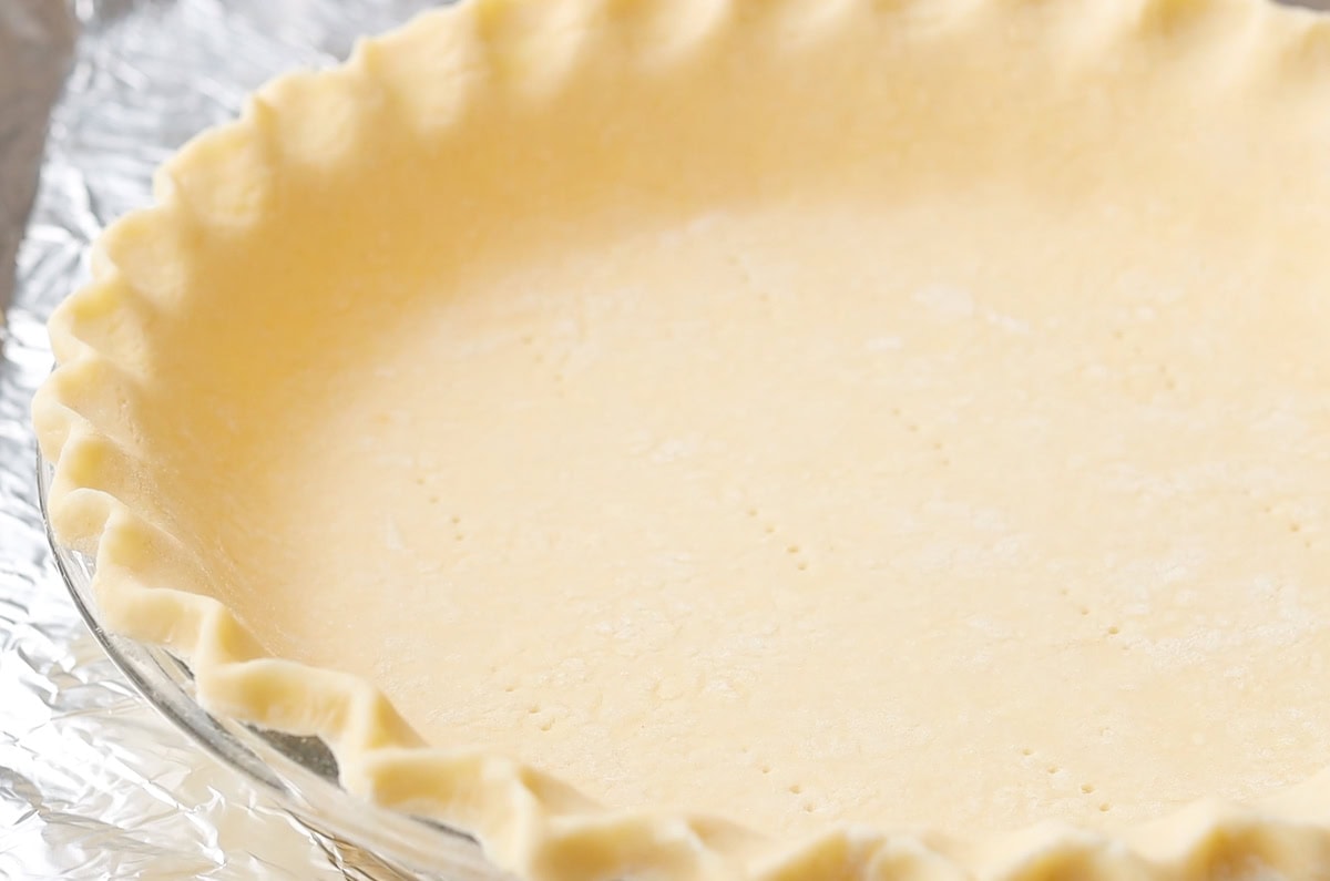 gluten free pie crust dough in a pie pan