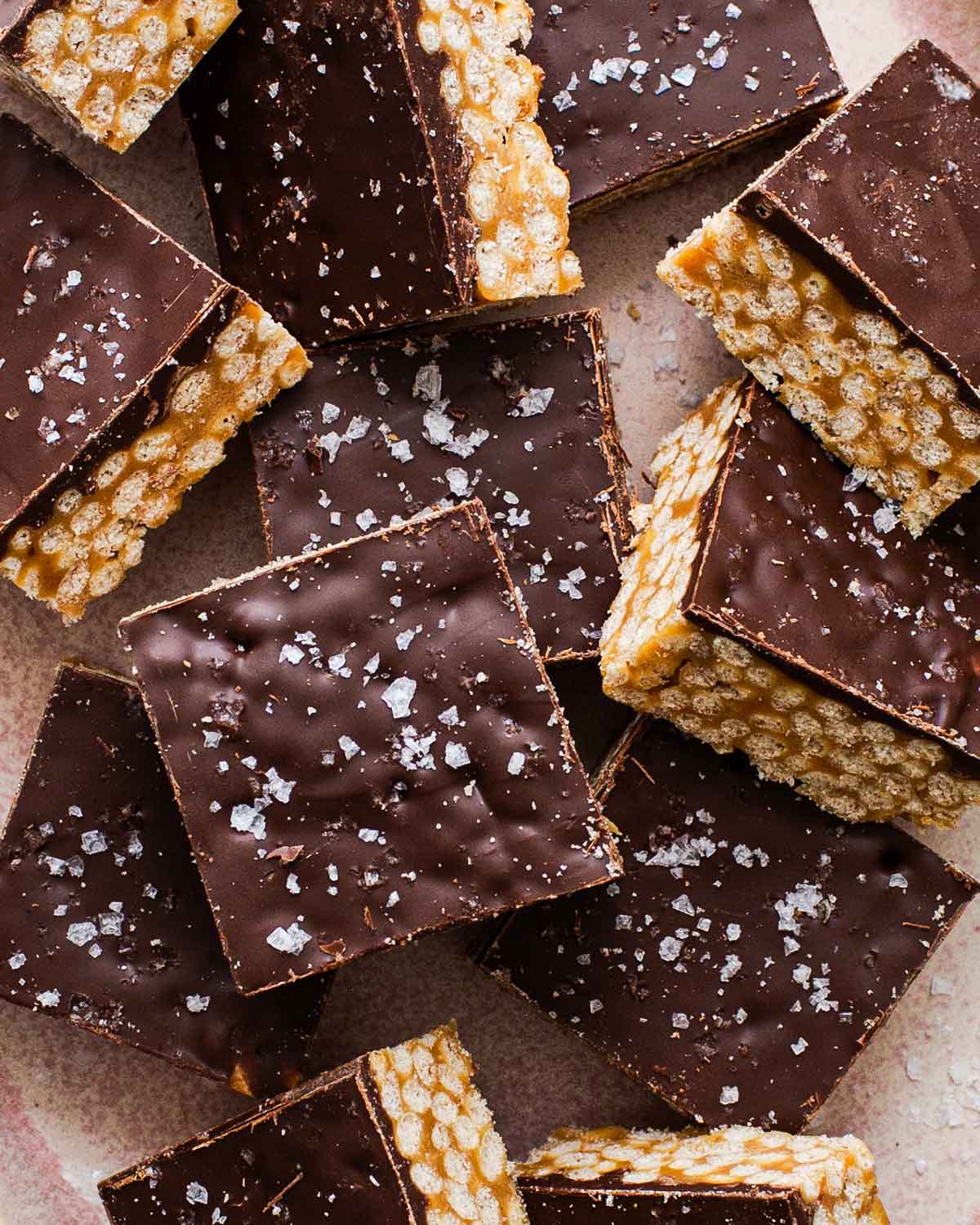 Gluten Free Scotcharoos with flaky sea salt