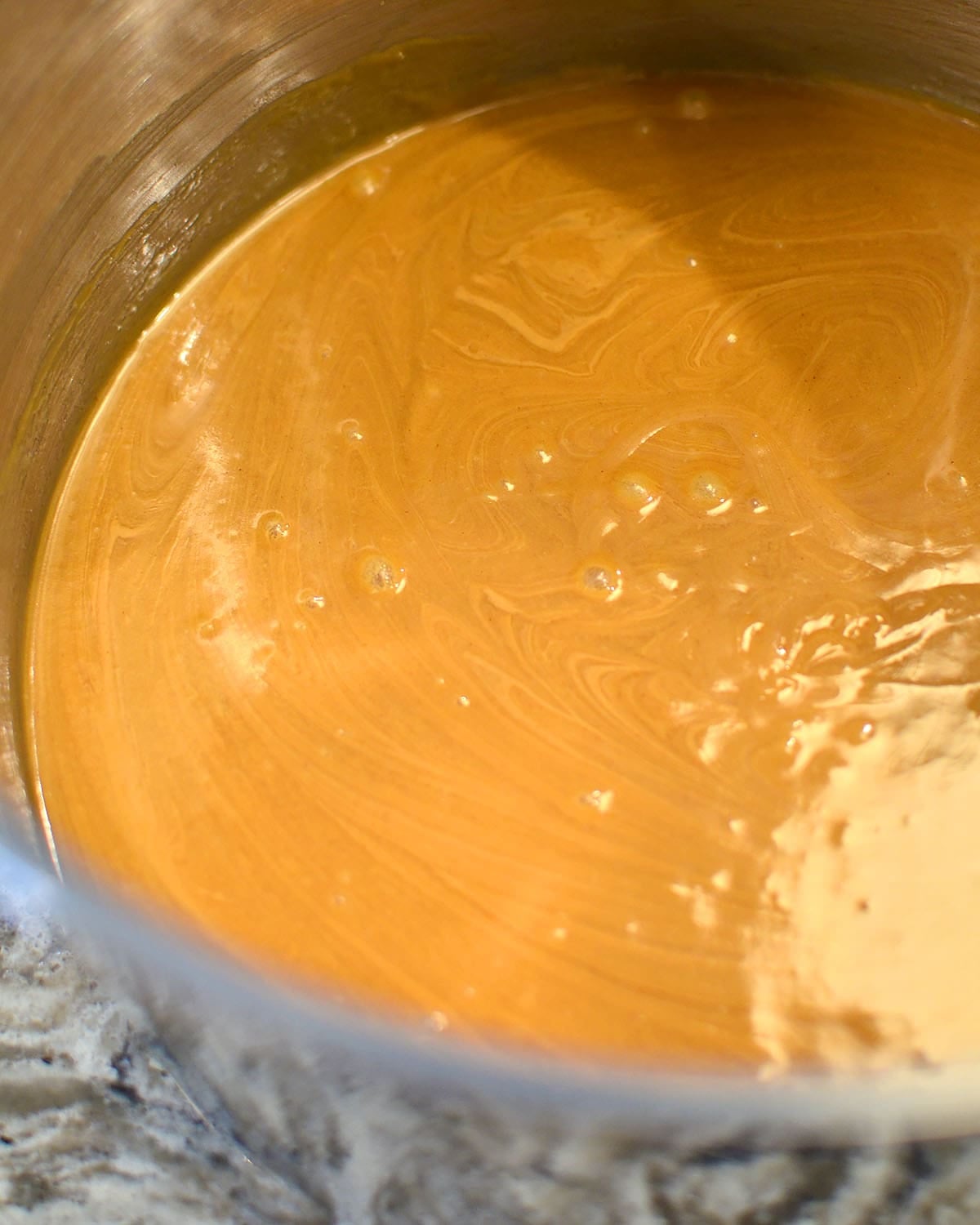 melted peanut butter with corn syrup