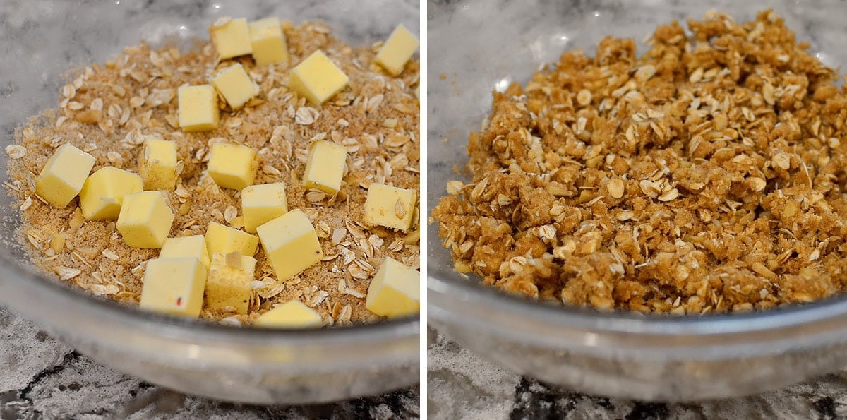 ingredients for a fruit crisp topping