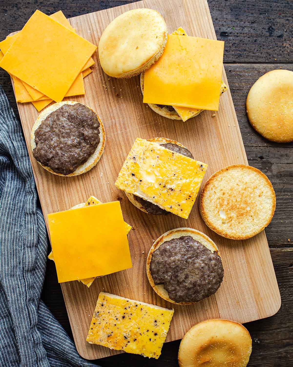assembling make-ahead Gluten free breakfast sandwiches