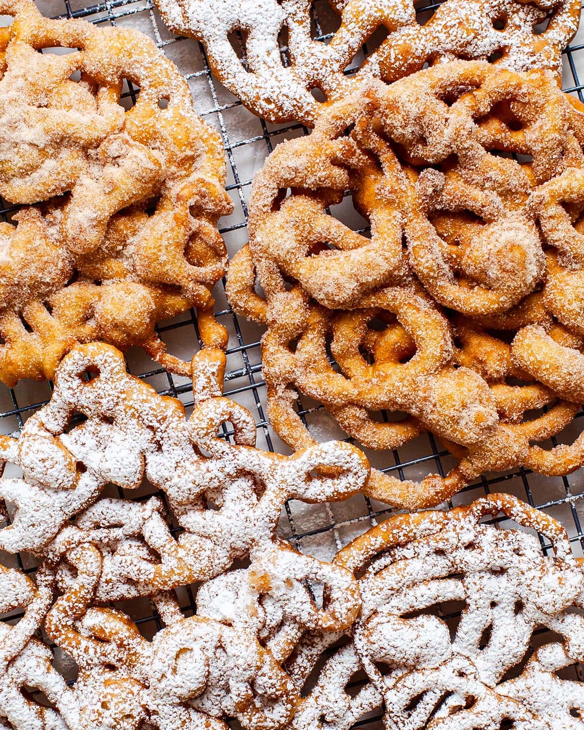 cinnamon sugar coated gluten free funnel cake