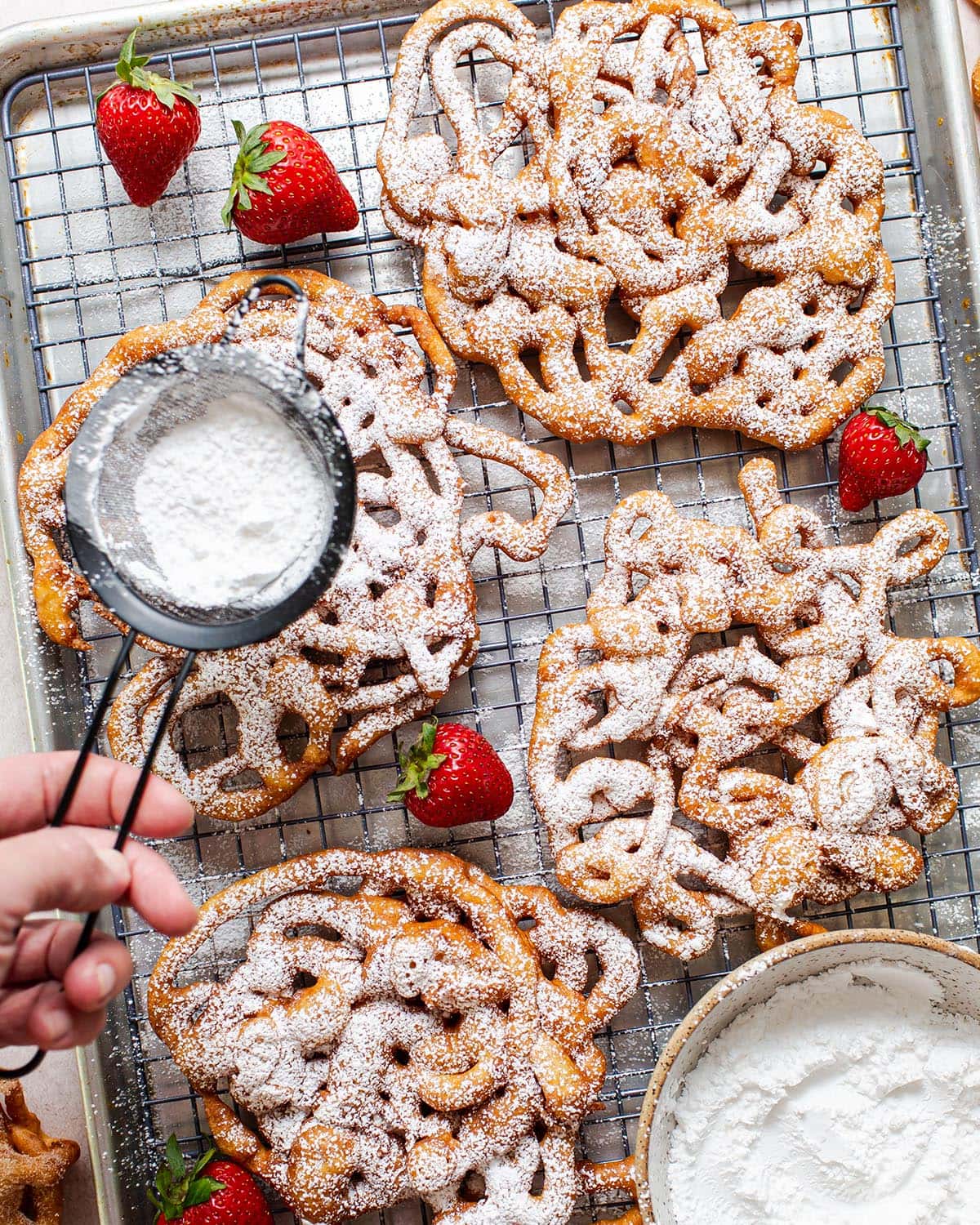 powdered sugar gluten free funnel cake