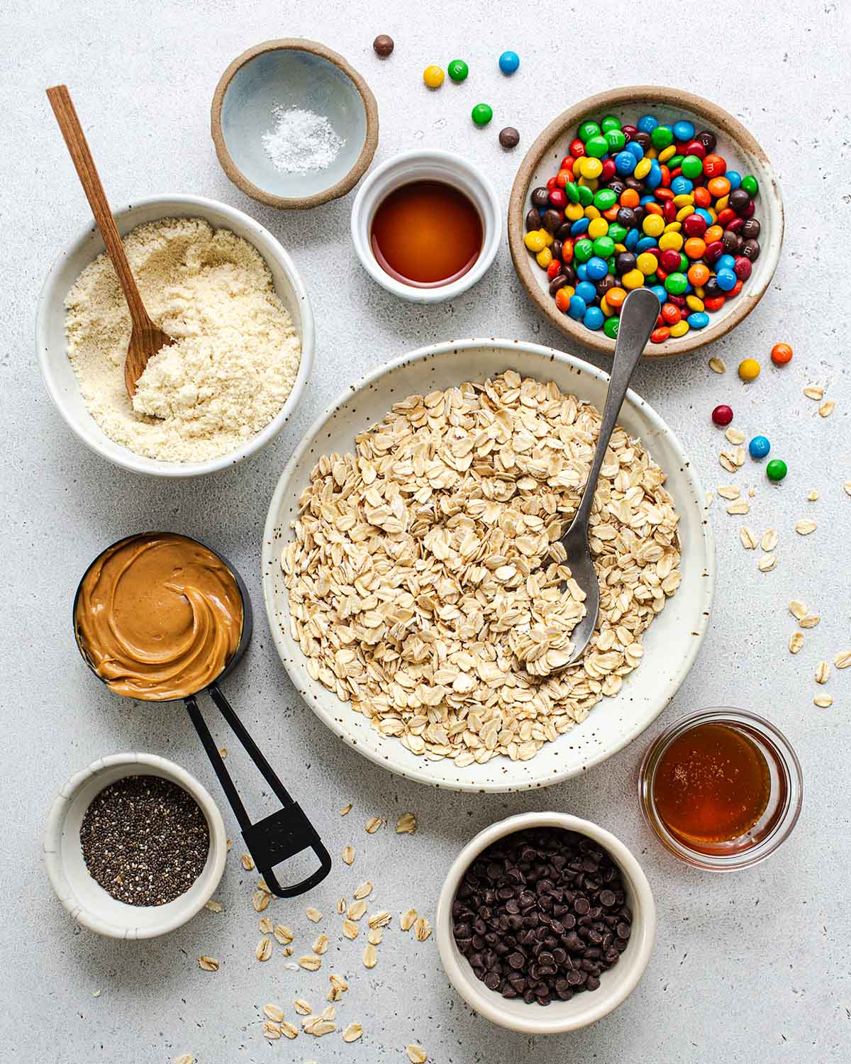 ingredients for monster cookie energy bites