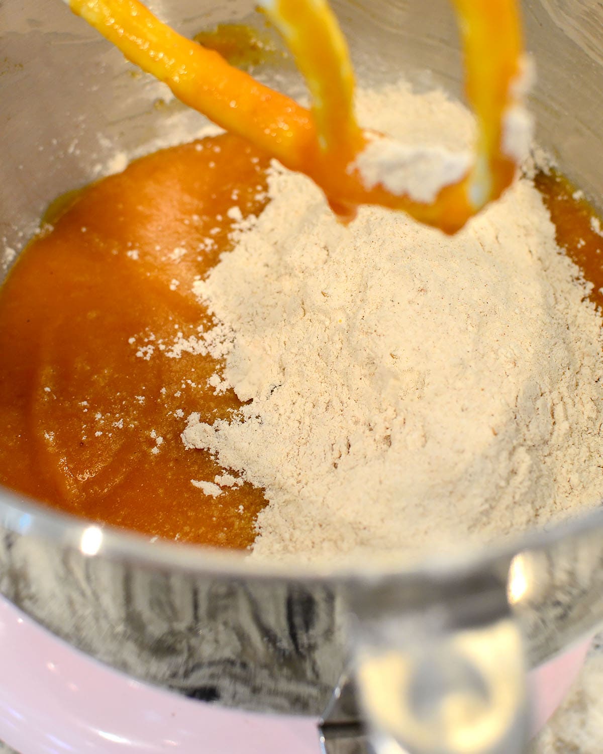 gluten free pumpkin cake bar batter